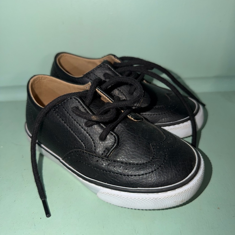 Janie and Jack Black Kids Sneakers